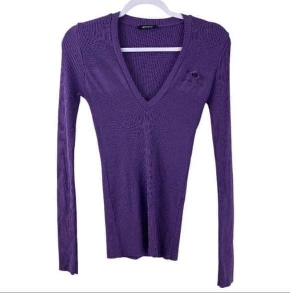 Denny Rose Women's Ribbed V-Neck Sweater Made in Italy Size Small. - Picture 1 of 5